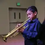 Ruscica Music trumpeteer at the Jessup lecture hall