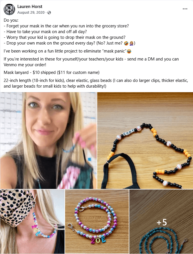 Lauren Horst advertising face diaper lanyards