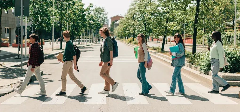 The Jessup UCO walking across the iconic crosswalk at Abbey Roads Studio