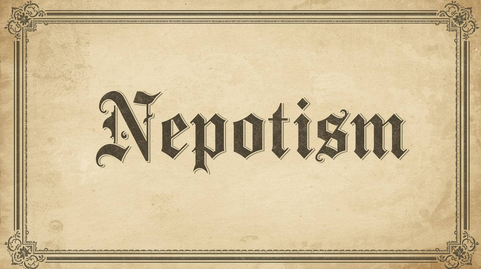 Certificate displaying the word "Nepotism"